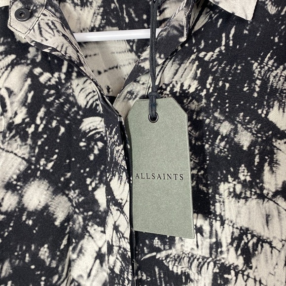All Saints 100% Silk Calla Shade Shirt Dress size 2 - Picture 4 of 15